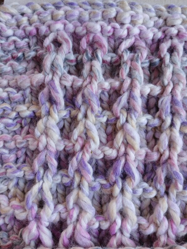 Hand- knitted baby blanket. Approx 21x 18 inches - product image 4