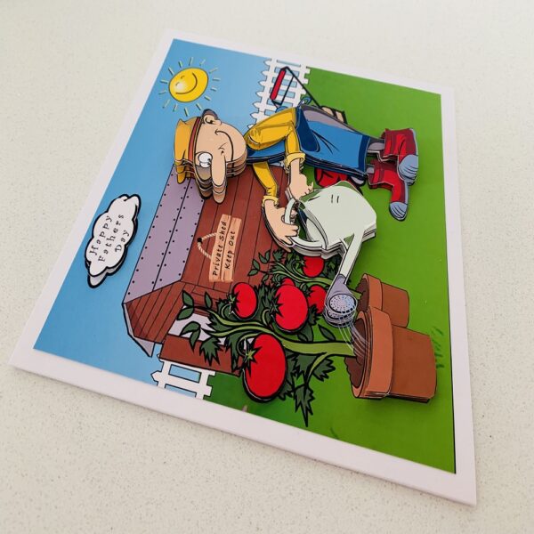Happy Birthday / Fathers Day Handmade Greeting 7×7 Square Card 3D Decoupage - product image 2