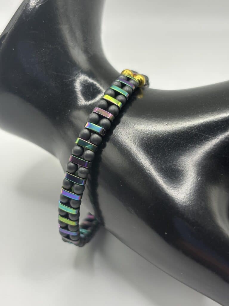 Rainbow Hematite Stretch Bracelet
