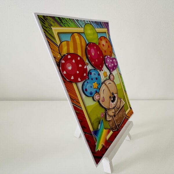 Handcrafted 3D Decoupage Teddy Bear Children’s Birthday Card - product image 2
