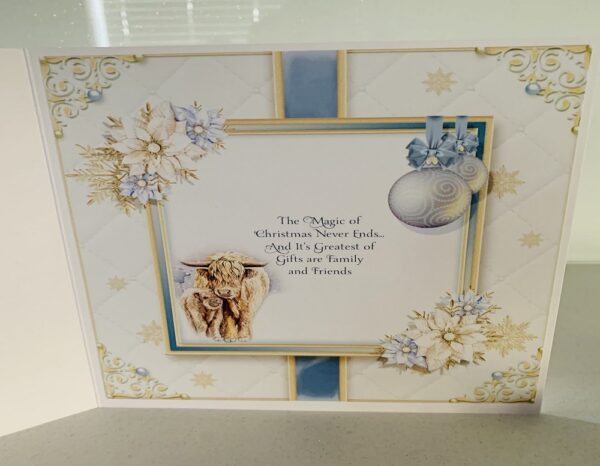 Luxury Handmade 3D decoupage Highland Cow Christmas card - product image 3