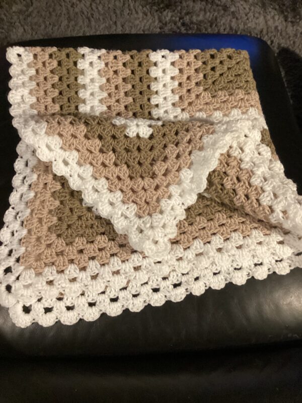 Mocha, Oatmeal and White Baby Blanket - product image 3