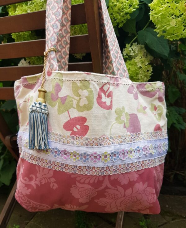 Handmade Summer bag. Pink, fully lined. - main product image