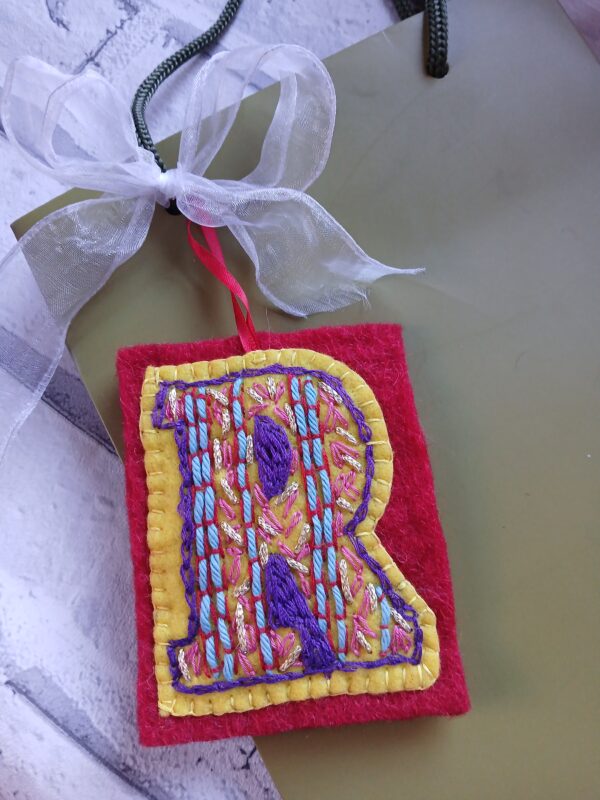 Hand embroidered letter ‘R’ - main product image