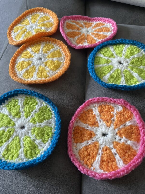 Fruity crochet coasters - main product image