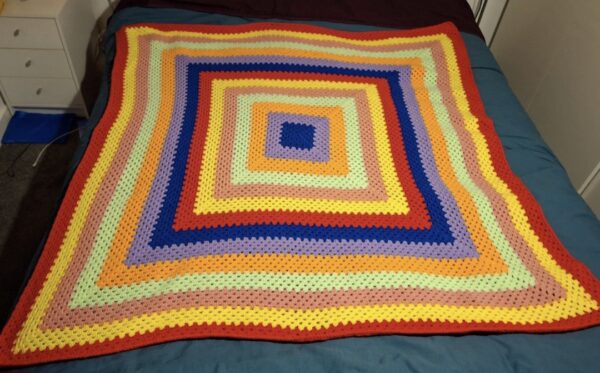 Beautiful, Bright Crochet Blanket - main product image
