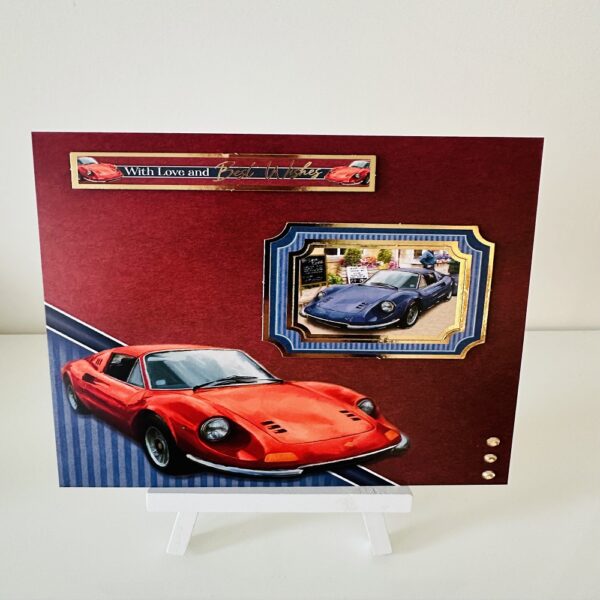 Handmade Sports Car Themed Greeting Card - main product image