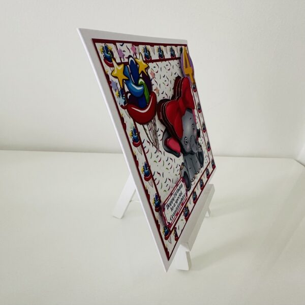 Handcrafted 3D Decoupage Elephant Girls Birthday Card | Daughter | Granddaughter - product image 2