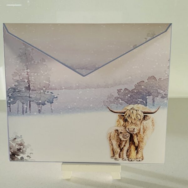 Luxury Handmade 3D decoupage Highland Cow Christmas card - product image 5