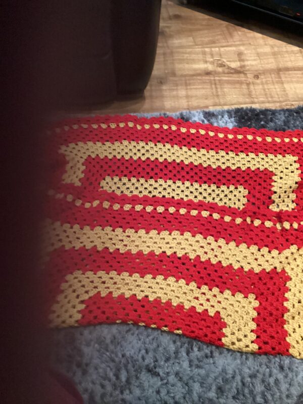 Red and Gold Rectangular Baby Blanket - main product image