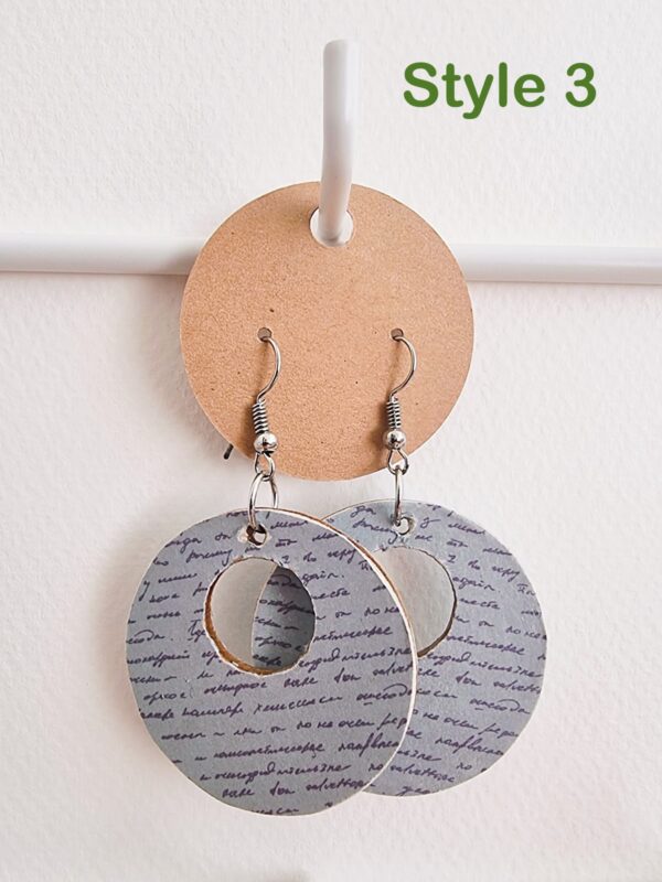 Double-Sided Mismatched Decoupage Wooden Earrings – Quirky, Colourful & One-of-a-Kind - product image 3