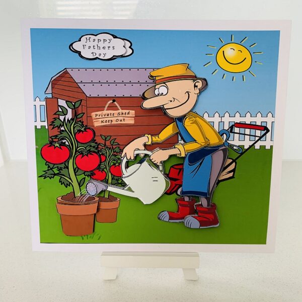 Happy Birthday / Fathers Day Handmade Greeting 7×7 Square Card 3D Decoupage - main product image