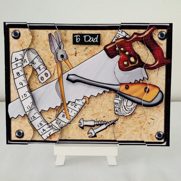 “To Dad” Handcrafted 8×6 Fathers Day or Birthday 3D Decoupage Greeting Card - main product image