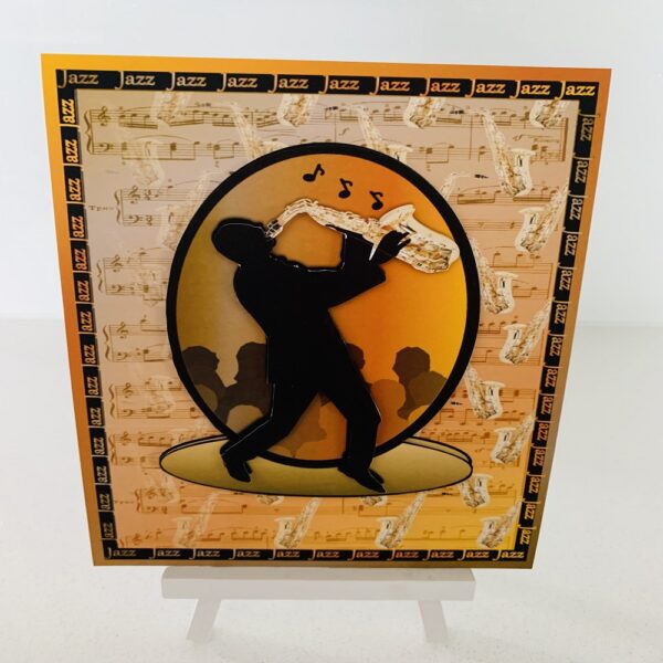 Handmade Birthday Card Saxophone Theme - main product image