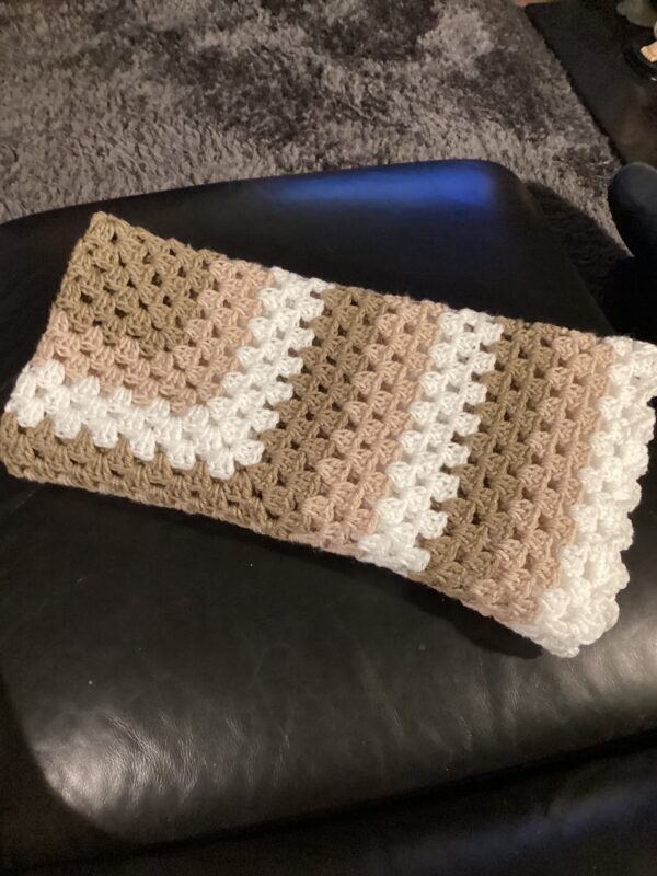 Mocha, Oatmeal and White Baby Blanket - product image 4