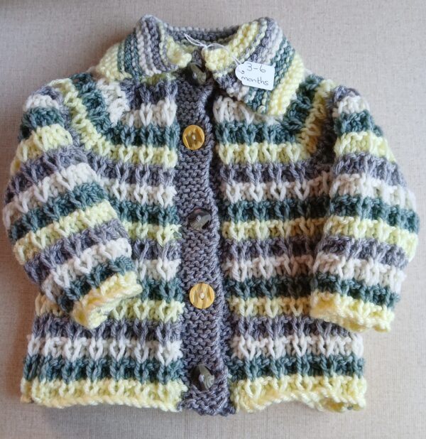 Hand-knitted baby cardigan. Approx 3 to 6 months. - main product image