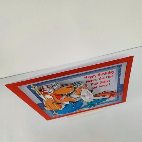 Handmade 3D Decoupaged Fishing Birthday Greeting card 6×6 - product image 2
