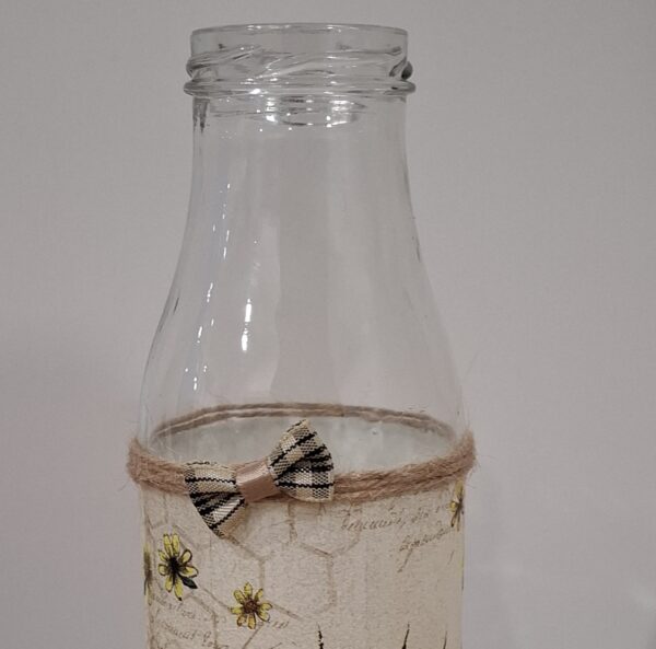 Upcycled Decoupaged Decorative Bottle – Bees - product image 3