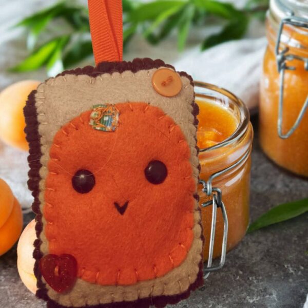 Hand sewn ‘orange marmalade on toast’ felt decoration - main product image