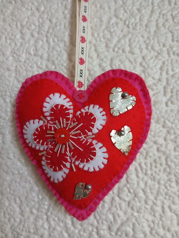 Lavender filled Heart, hand embroidered. Wedding or anniversary gift - product image 2