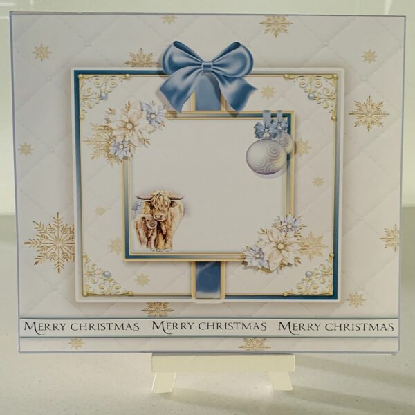 Luxury Handmade 3D decoupage Highland Cow Christmas card - product image 4