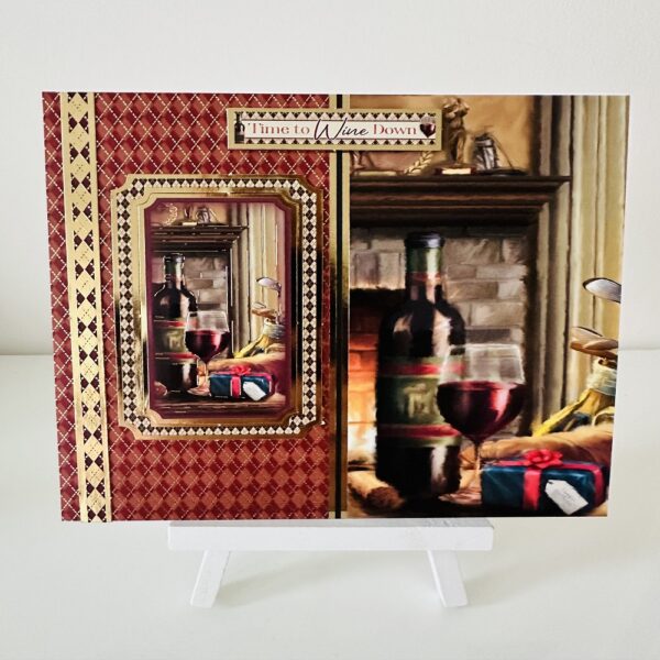 Handmade “Time to Wine Down” Greeting Card | Fathers Day | Birthday | Retirement - main product image