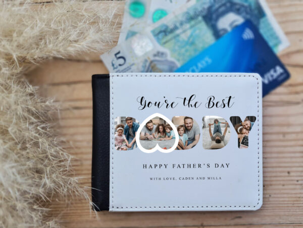 Personalised Photo Wallet – 5 Photo Uploads – Fixed ‘Daddy’ Text – Custom Father’s Day Gift - main product image
