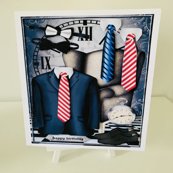 Happy Birthday/Fathers Day Suits Themed Handmade Greeting Card 10 x7 - main product image