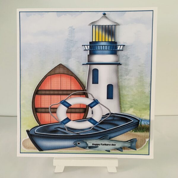 Handcrafted Happy Birthday Dad 3d Decoupage Greeting Card 6 x 8 - product image 3