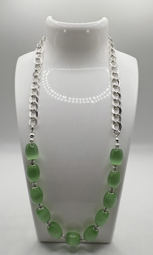 Green Barrel Cats Eye Necklace - product image 2