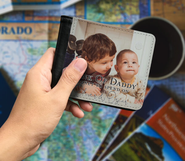 Personalised Photo Wallet – Custom Image Gift – ‘Bank of Daddy - main product image
