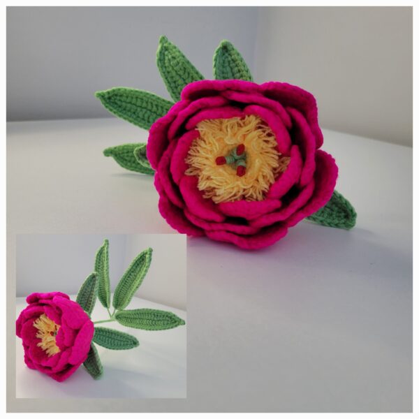 Crochet Peonies & Calla Lilies Bouquet - product image 2