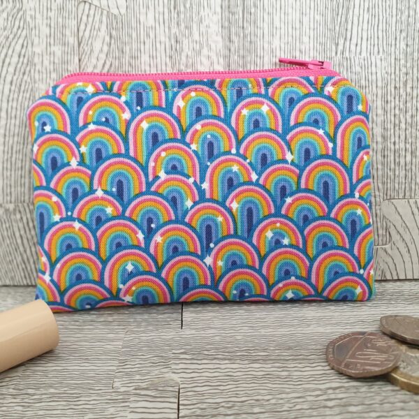 Rainbow Fabric Coin Purse – Perfect for Makeup or Coins. 009 - main product image