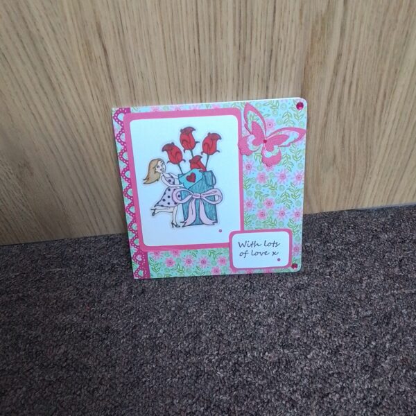 With Lots of Love, Roses Card, Blank Card, Female Card, All Occasions Card - main product image