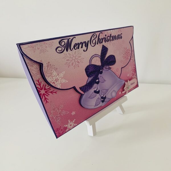 Handmade 3D decoupage Pink Bell Christmas card | Bell Christmas card - product image 2