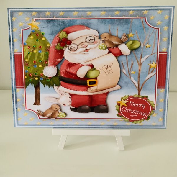 Handmade 3D Decoupage Santa Christmas Card - main product image