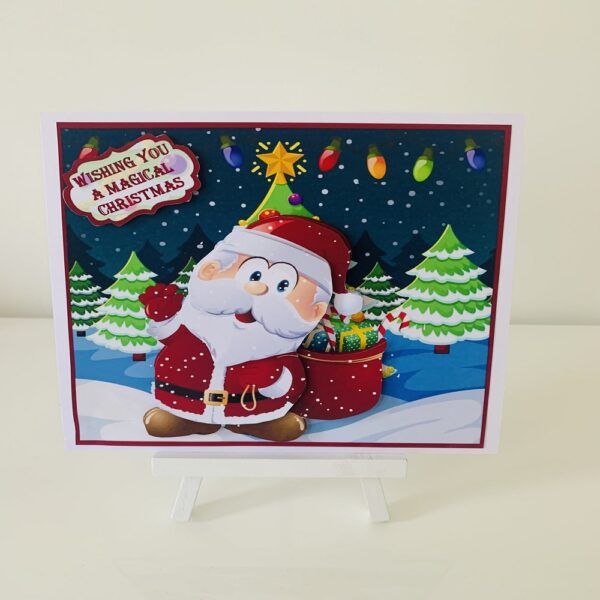 Handmade 3D decoupage Cute Santa Christmas card | Cute Santa Christmas Card - main product image