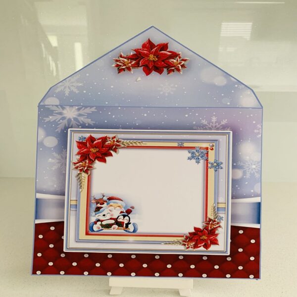 Handmade Luxury 3D Decoupage Christmas Card “Santa/Sledge” 7×7 - product image 4