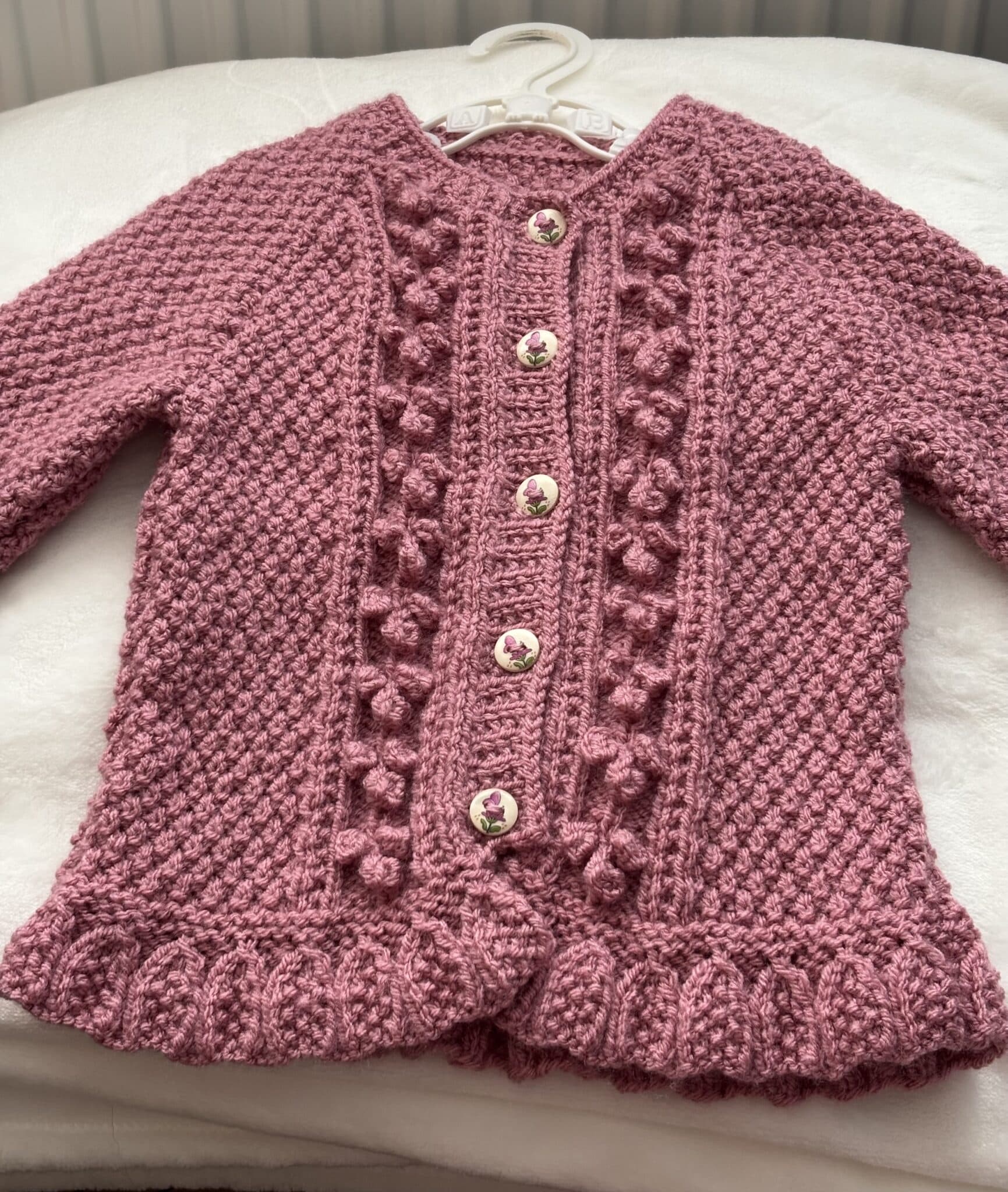 Hand knitted Girls Cardigan 12-18 months - main product image