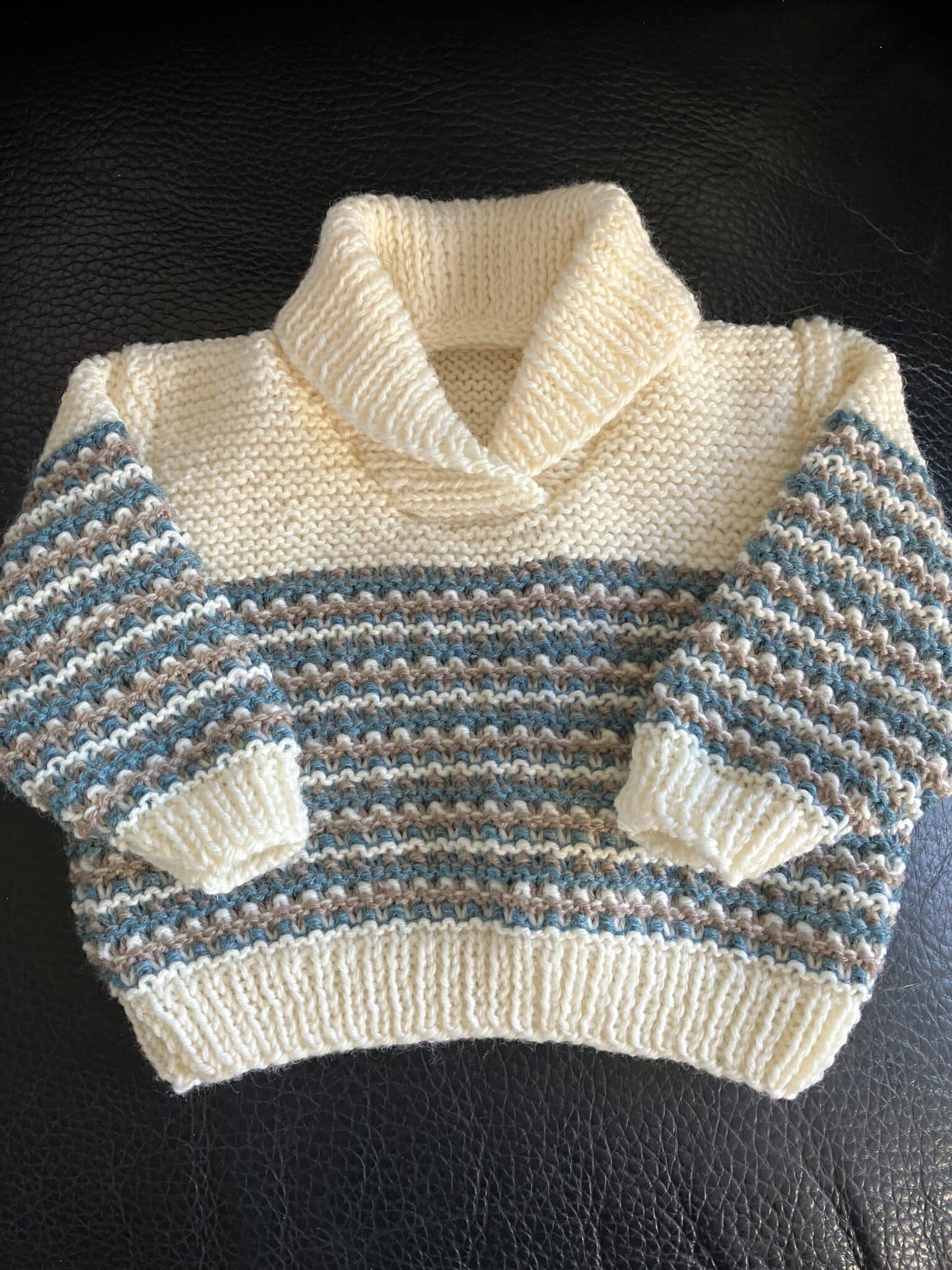 Fair isle look shawl collar sweater - main product image