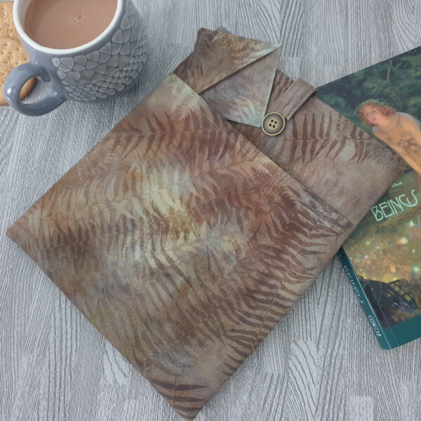 Book Sleeve or Kindle Sleeve Medium, Padded and Lined with Pocket and Button - main product image