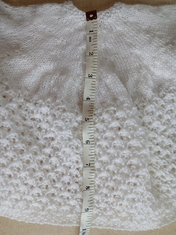 Hand- knitted baby Matinee cardigan/ coat. Approx 0 to 3 months. All proceeds to charity. - product image 3