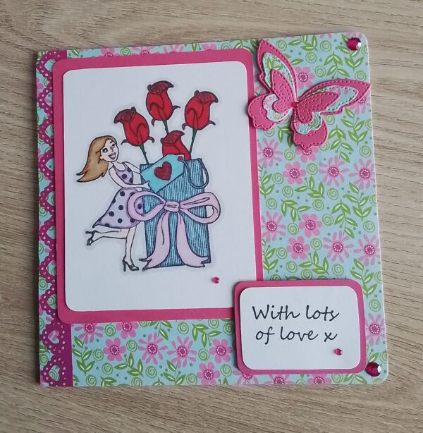 With Lots of Love, Roses Card, Blank Card, Female Card, All Occasions Card - product image 4