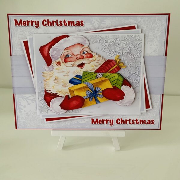 Handmade 3D Decoupage Santa Christmas Card - main product image