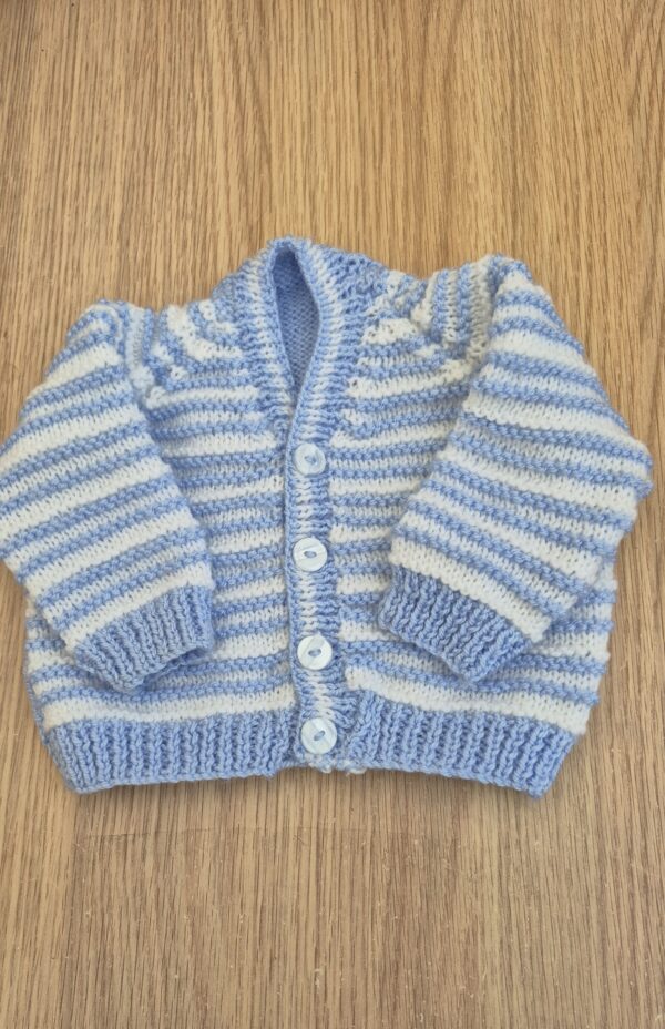 Hand Knitted Stripey Baby Cardigan - main product image