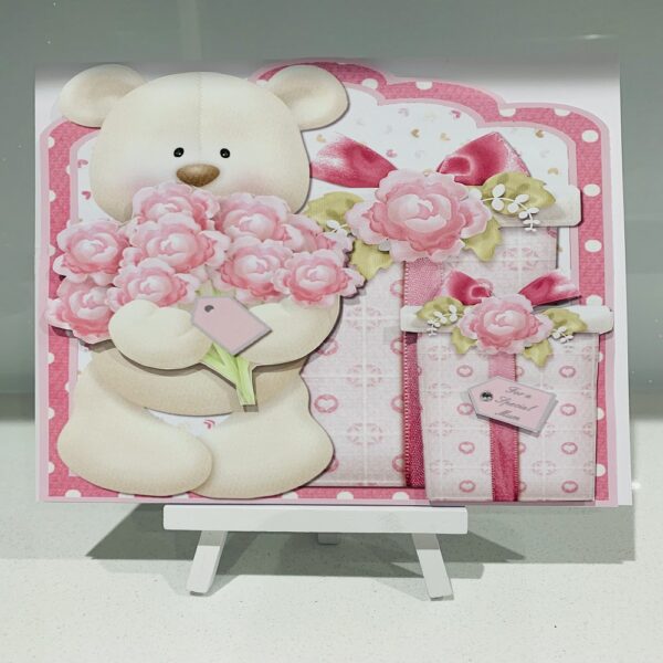 Handmade Mothers Day or Happy Birthday 3D Decoupage 8×8 Greeting Card - main product image