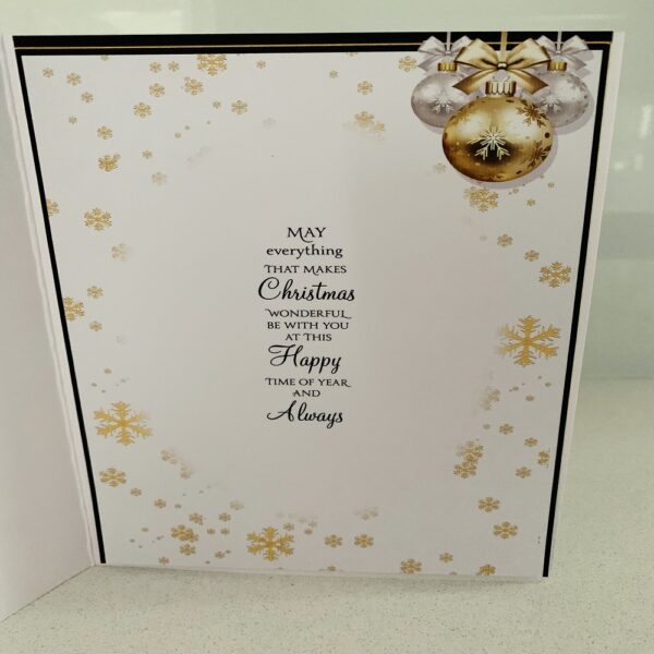 Handmade 3D decoupage Christmas card, “Baubles” 7×5 - product image 2