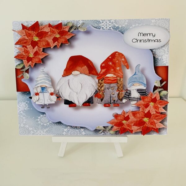 Handmade 3D decoupage Gnome Christmas card - main product image