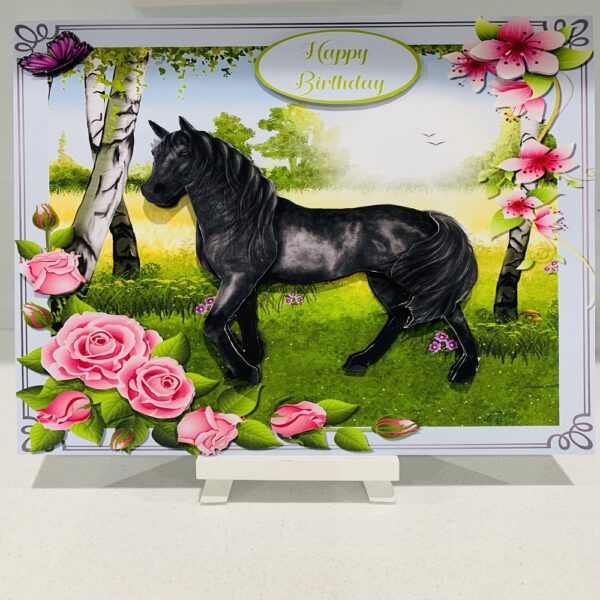 Handmade Mothers Day or Birthday 8×8 Greeting Card | Horse in the Meadow - main product image