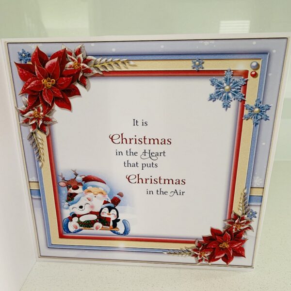 Handmade Luxury 3D Decoupage Christmas Card “Santa/Sledge” 7×7 - product image 3